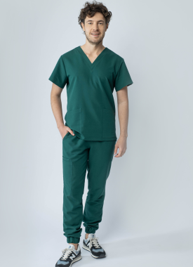 Bluza medyczna męska elastyczna - zielony