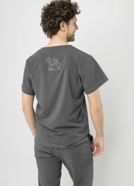Bluza medyczna męska elastyczna - ciemny szary