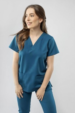 Bluza medyczna damska elastyczna - morski marine